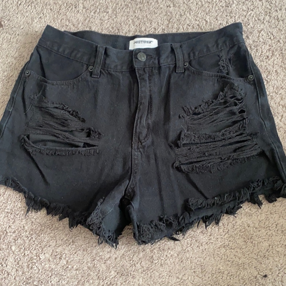 Just USA Black High Waist Shorts